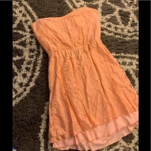 Peach Strapless Dress